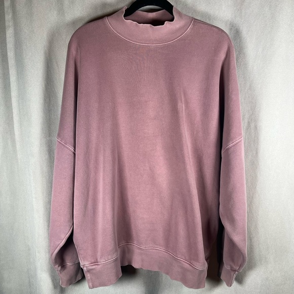 Aritzia Sweaters - TNA/Aritzia Oversized Drop Shoulder High Neck Washed Crew - Size 3 in Mauve/Pink